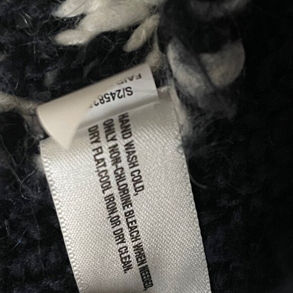 Gap Knitted Fairisle Long Cardigan in White and Indigo/Navy, Size Small - Picture 8 of 12